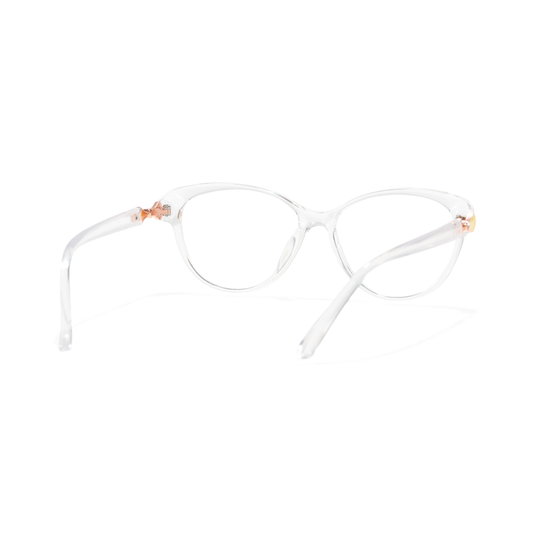 Back view of Delyth cat eye tr90 eyeglasses CR0302509 in clear